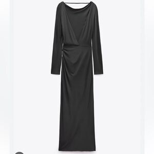 ZARA LIMITED EDITION DRAPED DRESS GREY XS NWT
